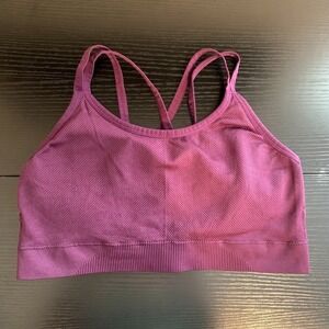 Ryka Seamless Plum Sports Bra Removable‎ Pads Cross Back Women's XL
